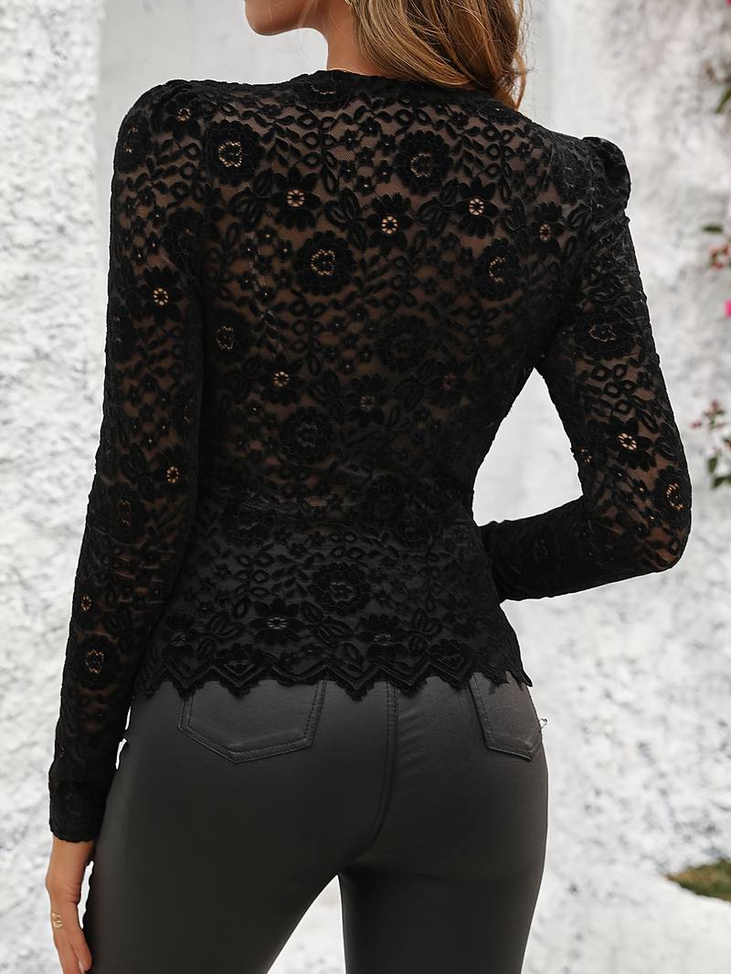 Stella | Long Sleeve Lace Top for Women