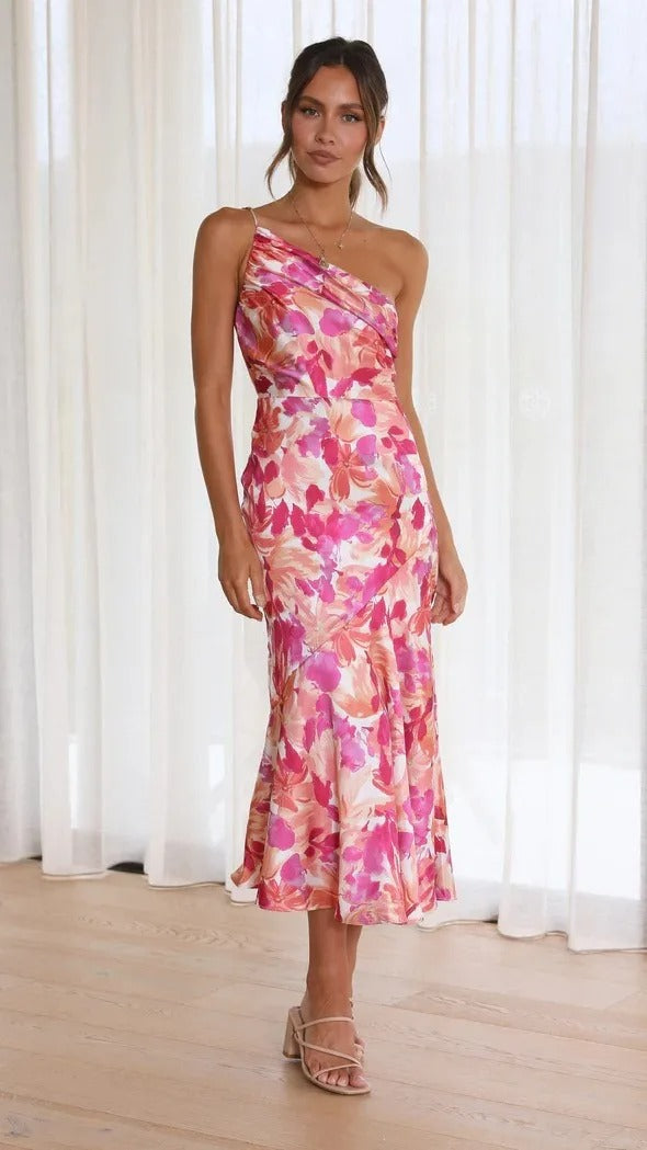 Karoline | One-Shoulder Floral Dress