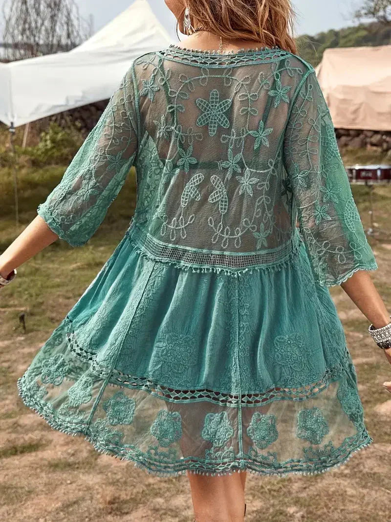 Lila - Cover Up Lace See-Through Cover Up Dress Boho Style
