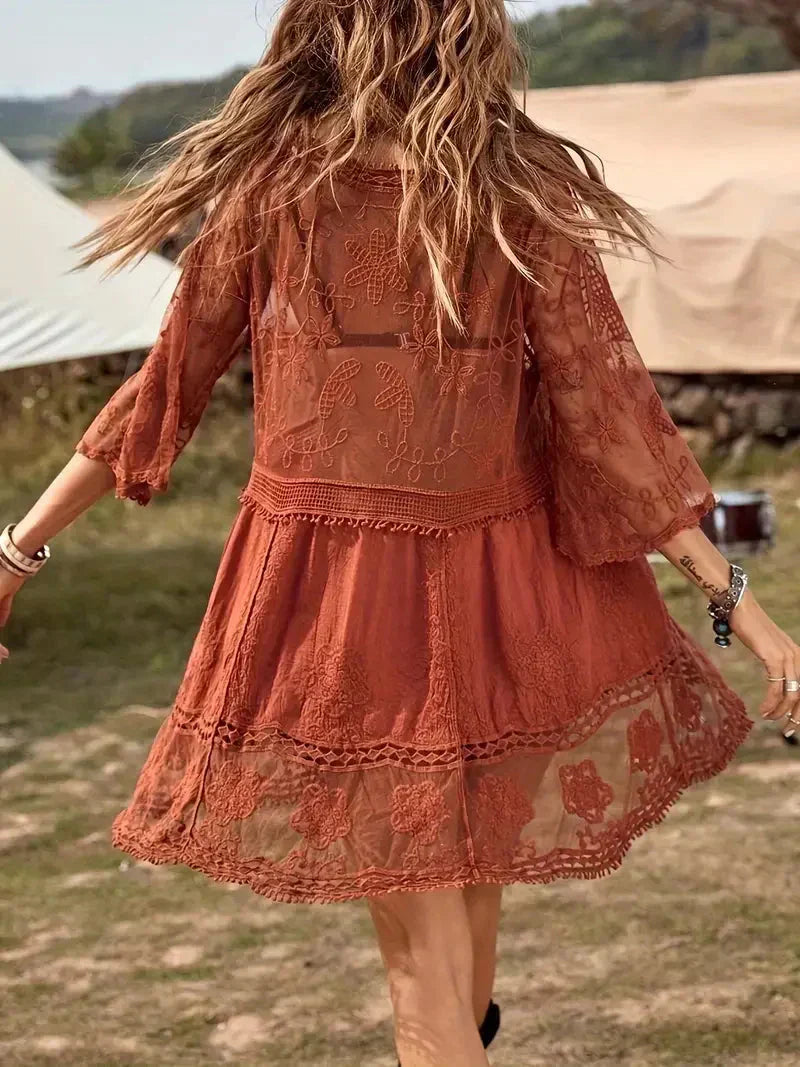 Lila - Cover Up Lace See-Through Cover Up Dress Boho Style