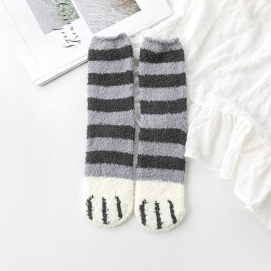 Velvety Paw Socks (One-Size) COTTON