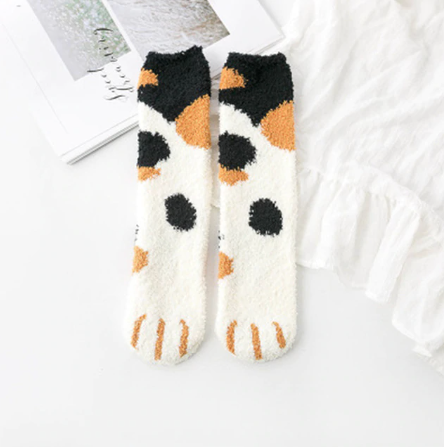 Velvety Paw Socks (One-Size) COTTON