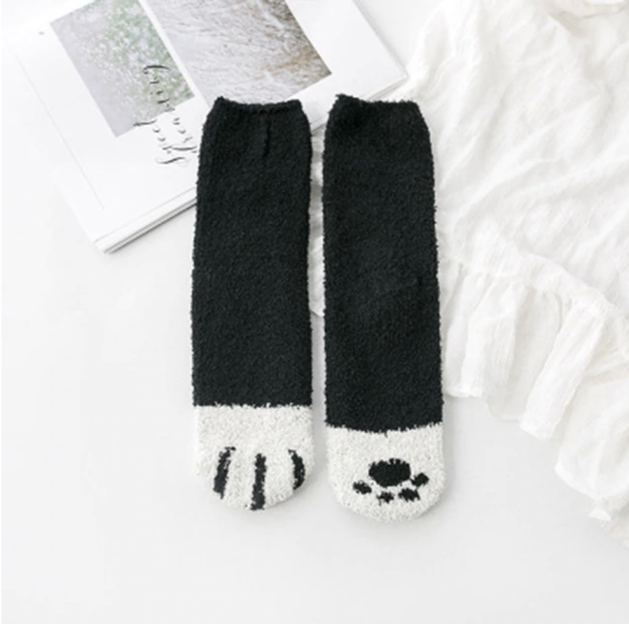Velvety Paw Socks (One-Size) COTTON