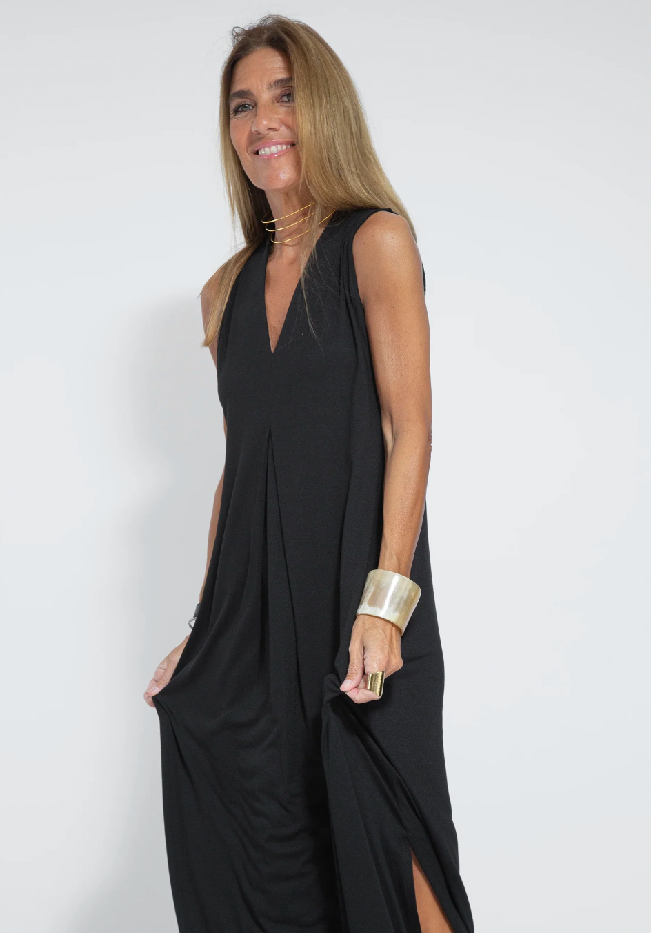 Solana - Ensemble consisting of a long, figure-shaping dress and a vest