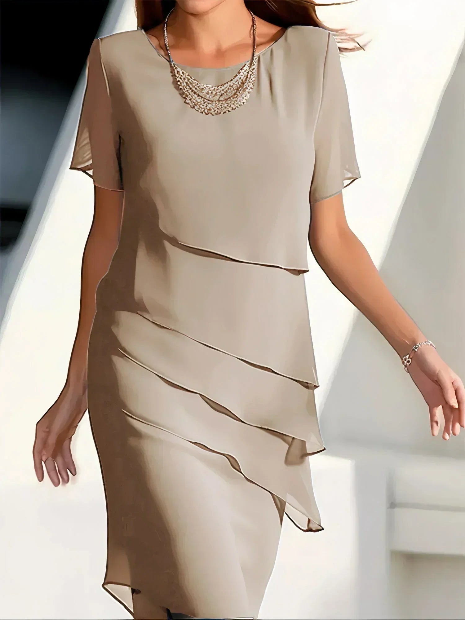 Monika - Midi Dress with Short Sleeves