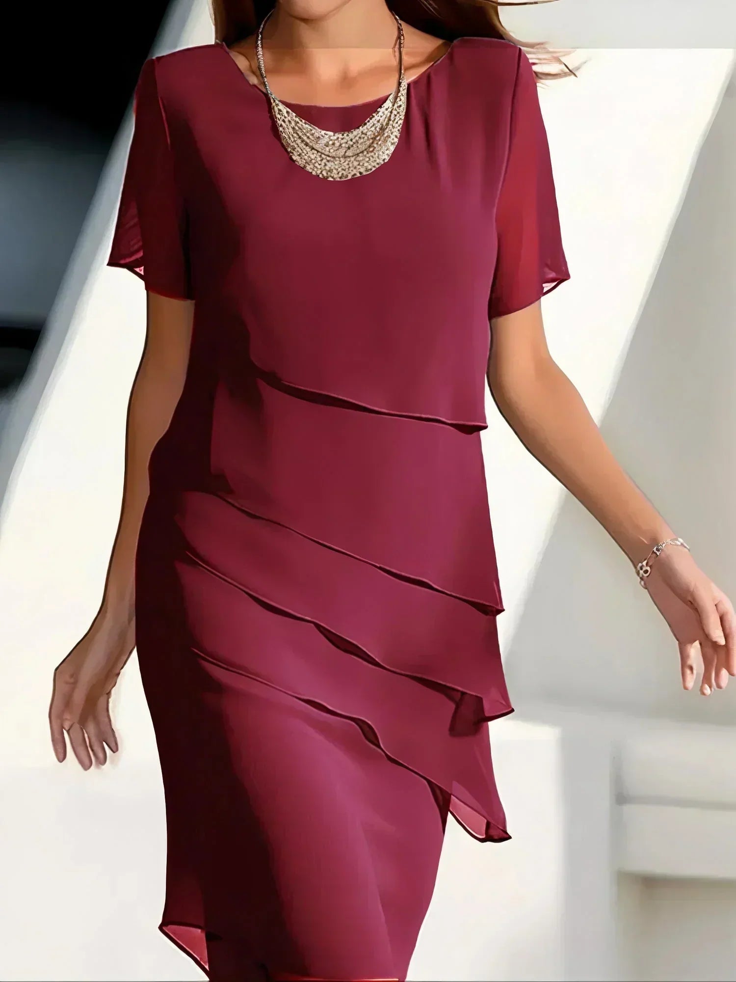 Monika - Midi Dress with Short Sleeves