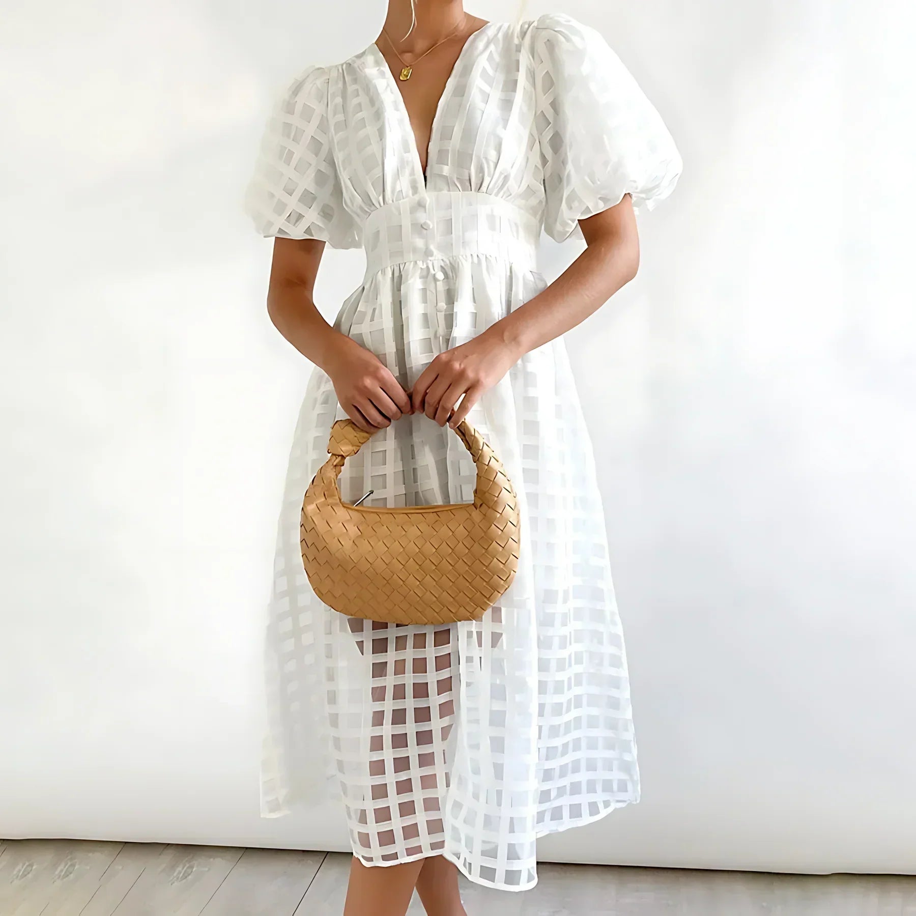 JORINA I STYLISH DRESS WITH V-NECK