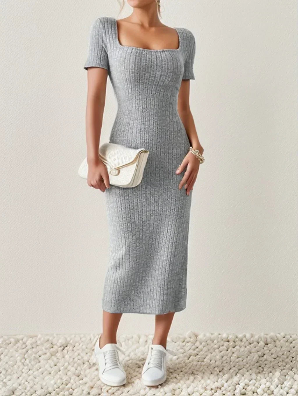 Raine | Knit Dress with Square Neckline