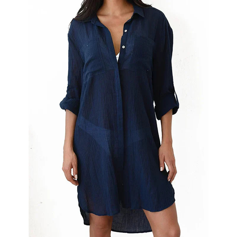 Zayna - Bag Swimsuit Cover Up Hollowed-Out T-Shirt