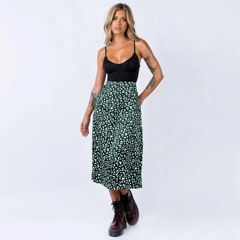 DAGLIND PRINTED MIDI SKIRT WITH SLIT