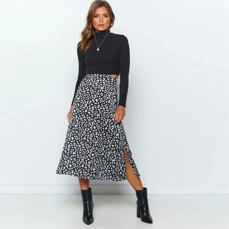 DAGLIND PRINTED MIDI SKIRT WITH SLIT