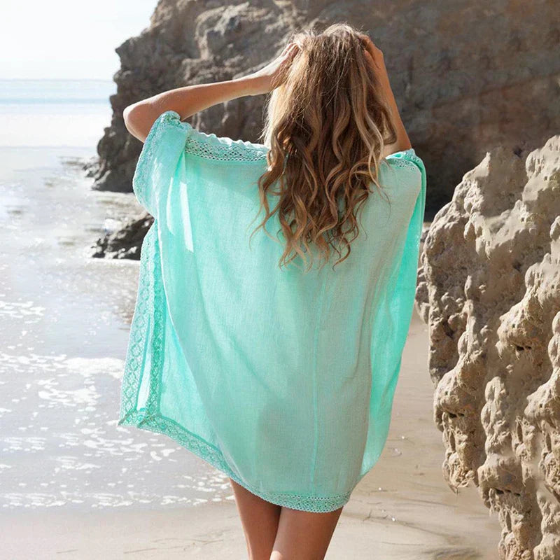 Zayna - Bag Swimsuit Cover Up Hollowed-Out T-Shirt