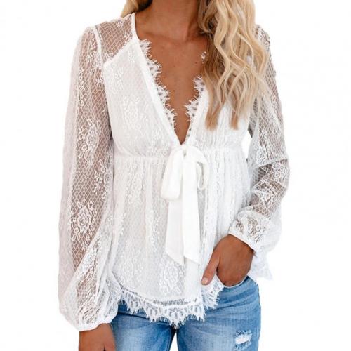 Joisse | Beautiful Lace Blouse with Deep V-Neck