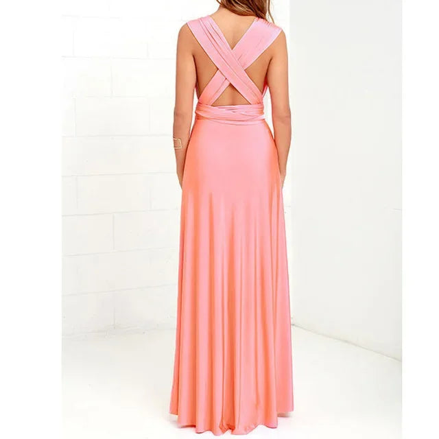 Emily - Women's Floor-Length Skirt & Bridesmaid Dress with Various Wearing Options