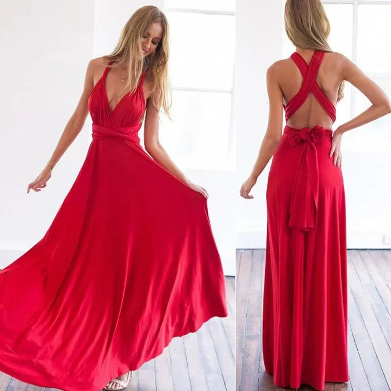 Emily - Women's Floor-Length Skirt & Bridesmaid Dress with Various Wearing Options