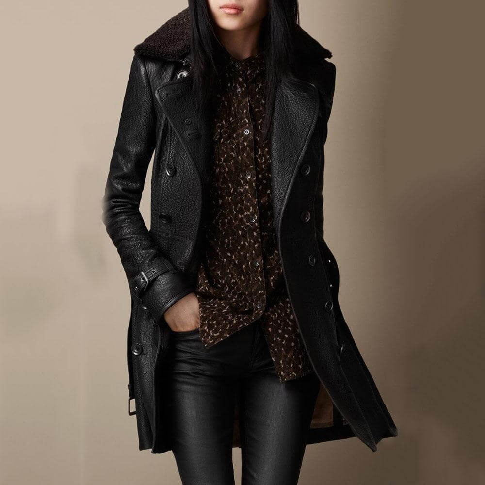 Viktoria - Luxurious Leather Trench Coat