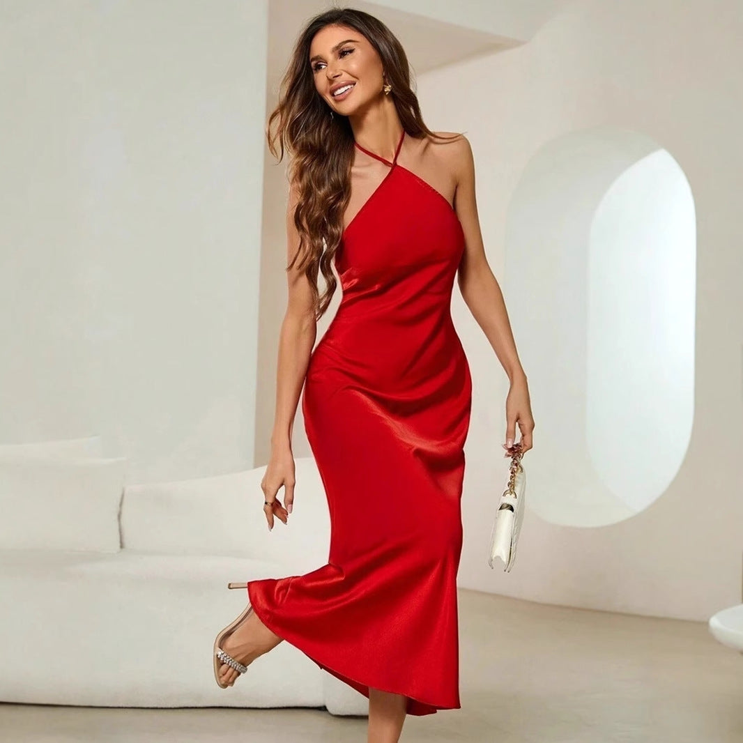 Friday - Satin Slip Sexy Evening Long Dress
