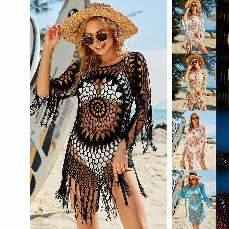 Eden - Hand-crocheted Tassel Beach Cover-up