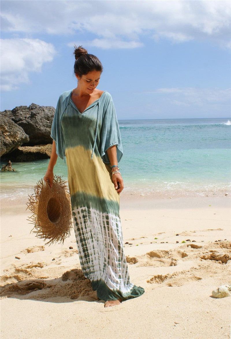 Isla - Printed Beach Vacation Bikini Cover-Up Robe
