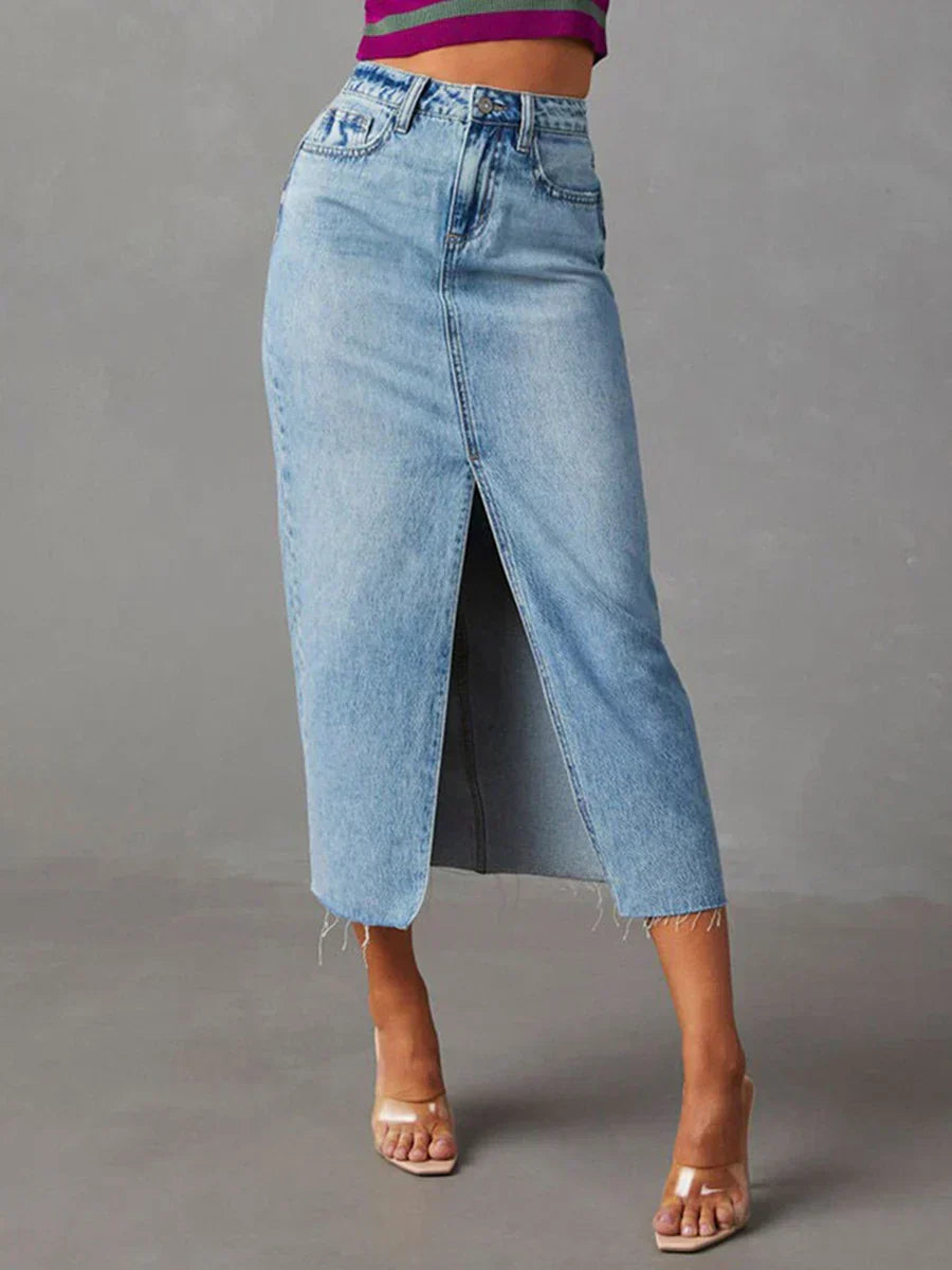 ROMHILD Denim Skirt with Slit