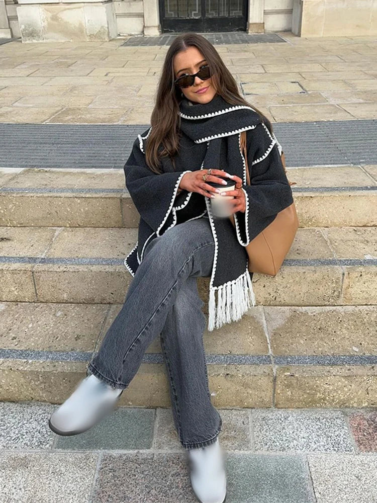 POZIE | Bohemian Coat with Scarf