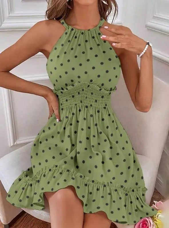 Stella - Sexy Sleeveless Neck Dress in Casual Style
