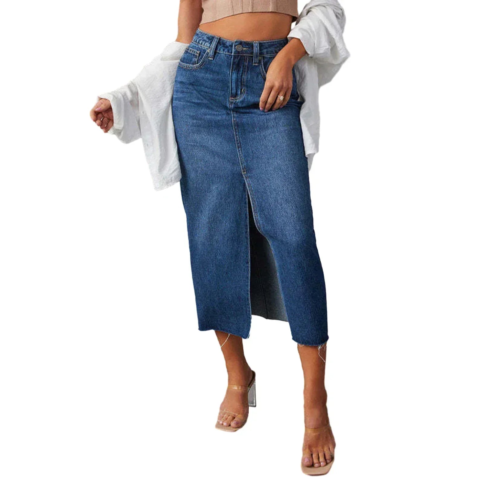 ROMHILD Denim Skirt with Slit