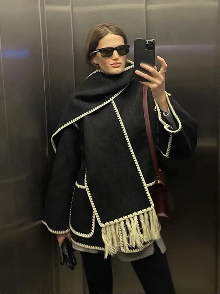 POZIE | Bohemian Coat with Scarf