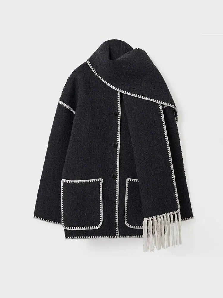 POZIE | Bohemian Coat with Scarf