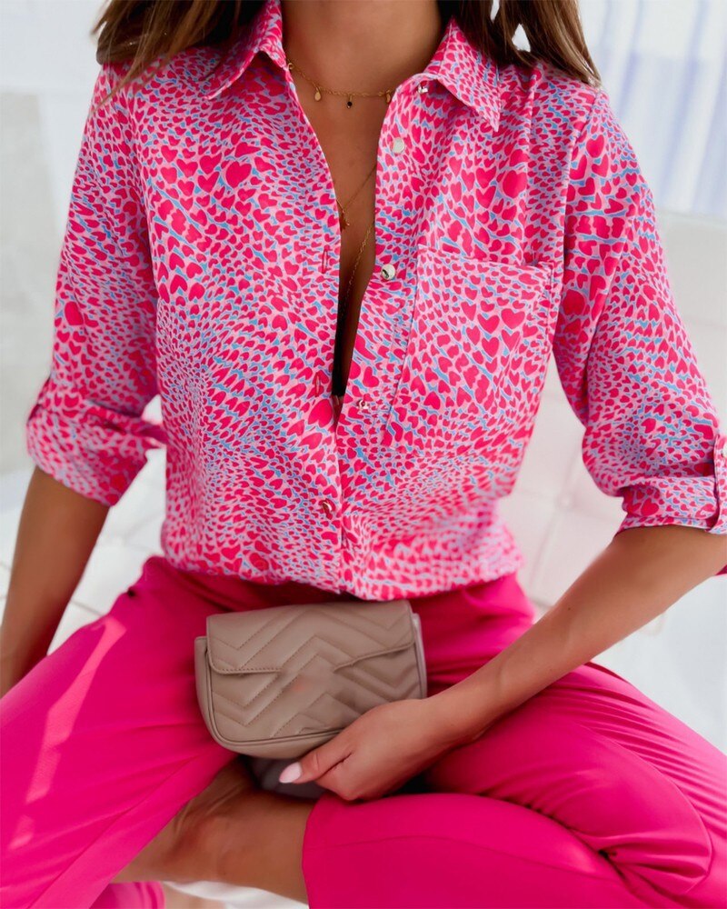 Sibylle | Fashionable Blouse with Long Sleeves and Button Placket