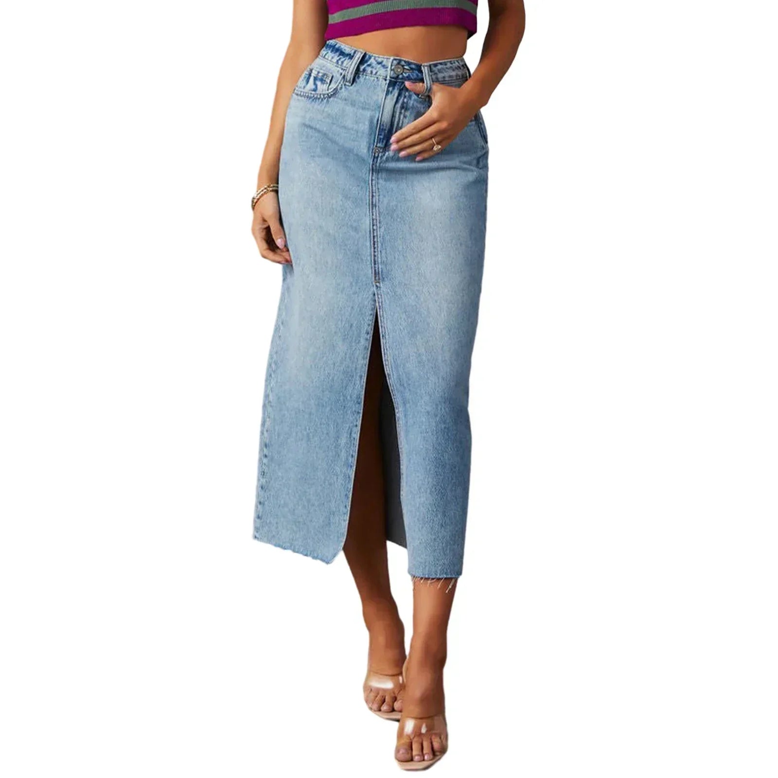 ROMHILD Denim Skirt with Slit