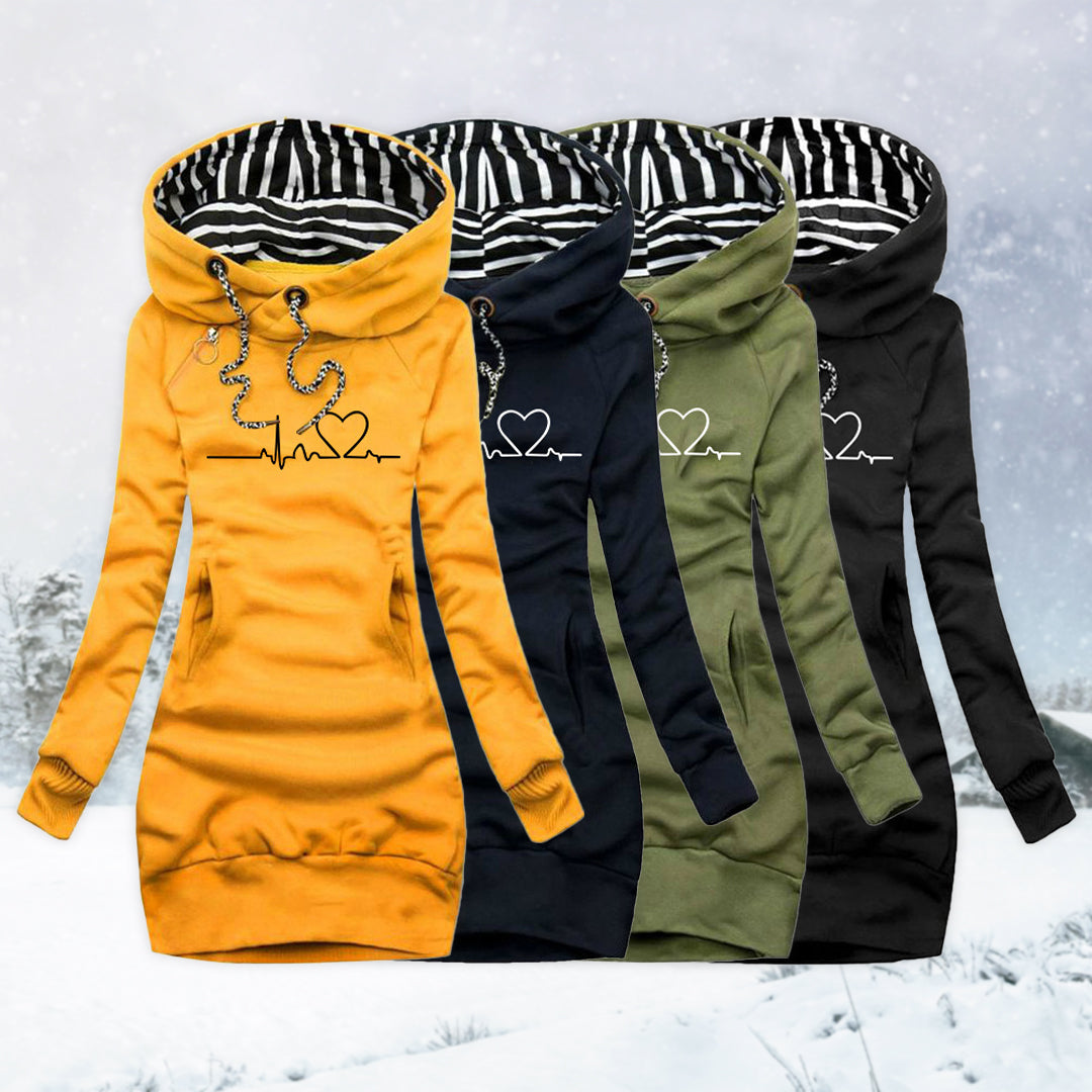 Cécile | Dress-Sweater with Heartbeat Print