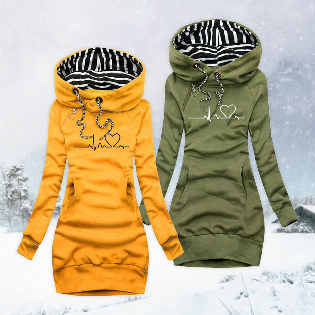 Cécile | Dress-Sweater with Heartbeat Print