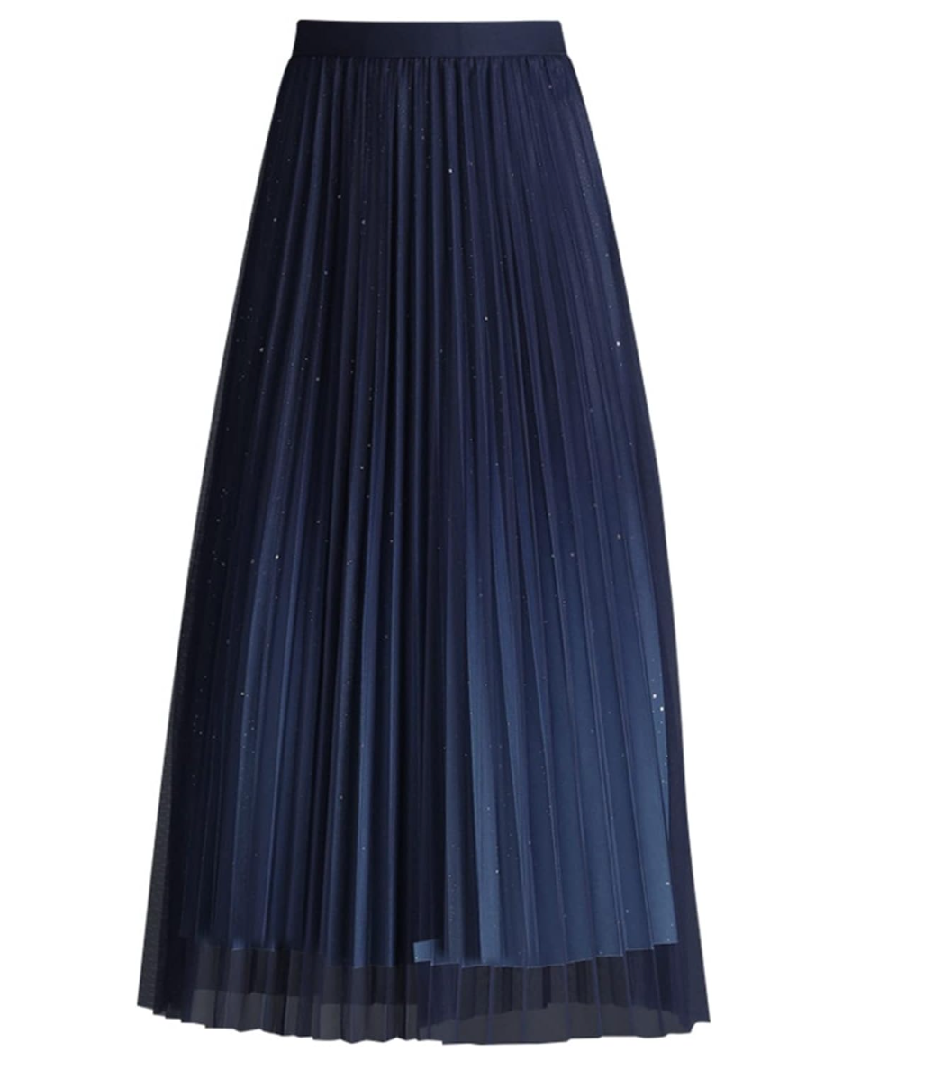 Carmen - Pleated Midi Skirt with Ombre Effect