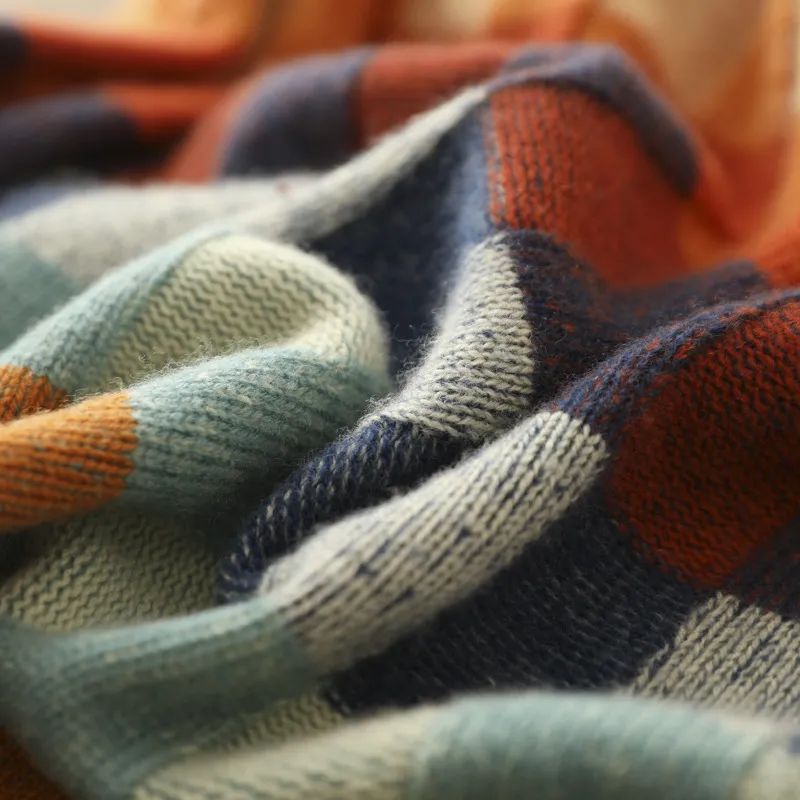 Adalynn™ - Colorful Turtleneck Sweater with Patchwork Knit Pattern
