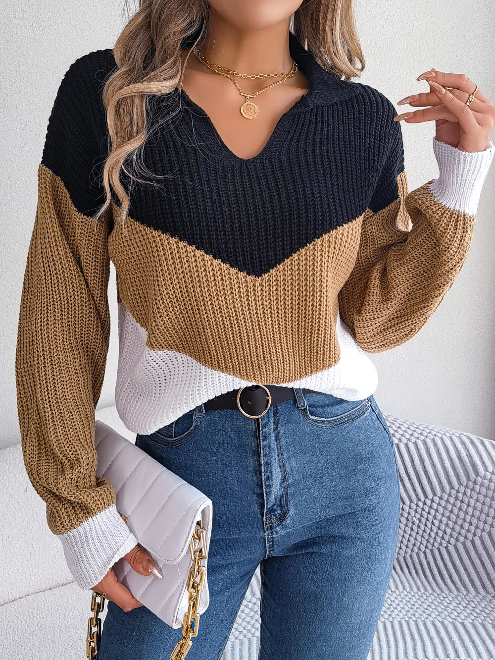 Emilia™ – Comfortable Patchwork Knit Sweater for Women