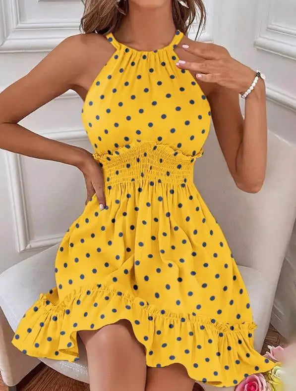 Stella - Sexy Sleeveless Neck Dress in Casual Style
