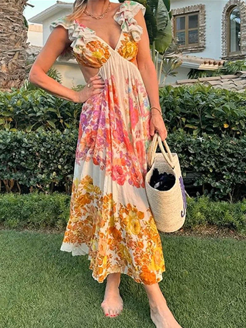 Luise | V-Neck Dress with Open Back