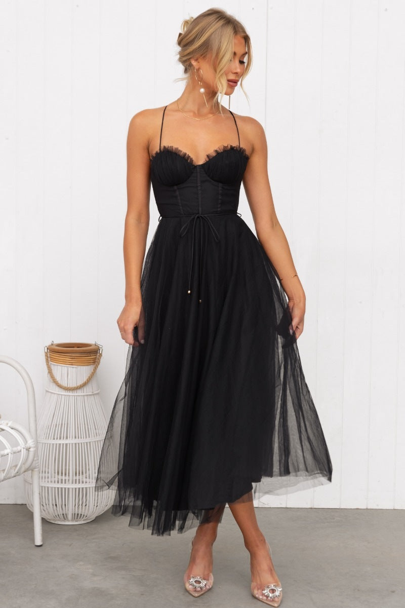 Aria - Modern Princess Chiffon Strap Party Maxi Dress