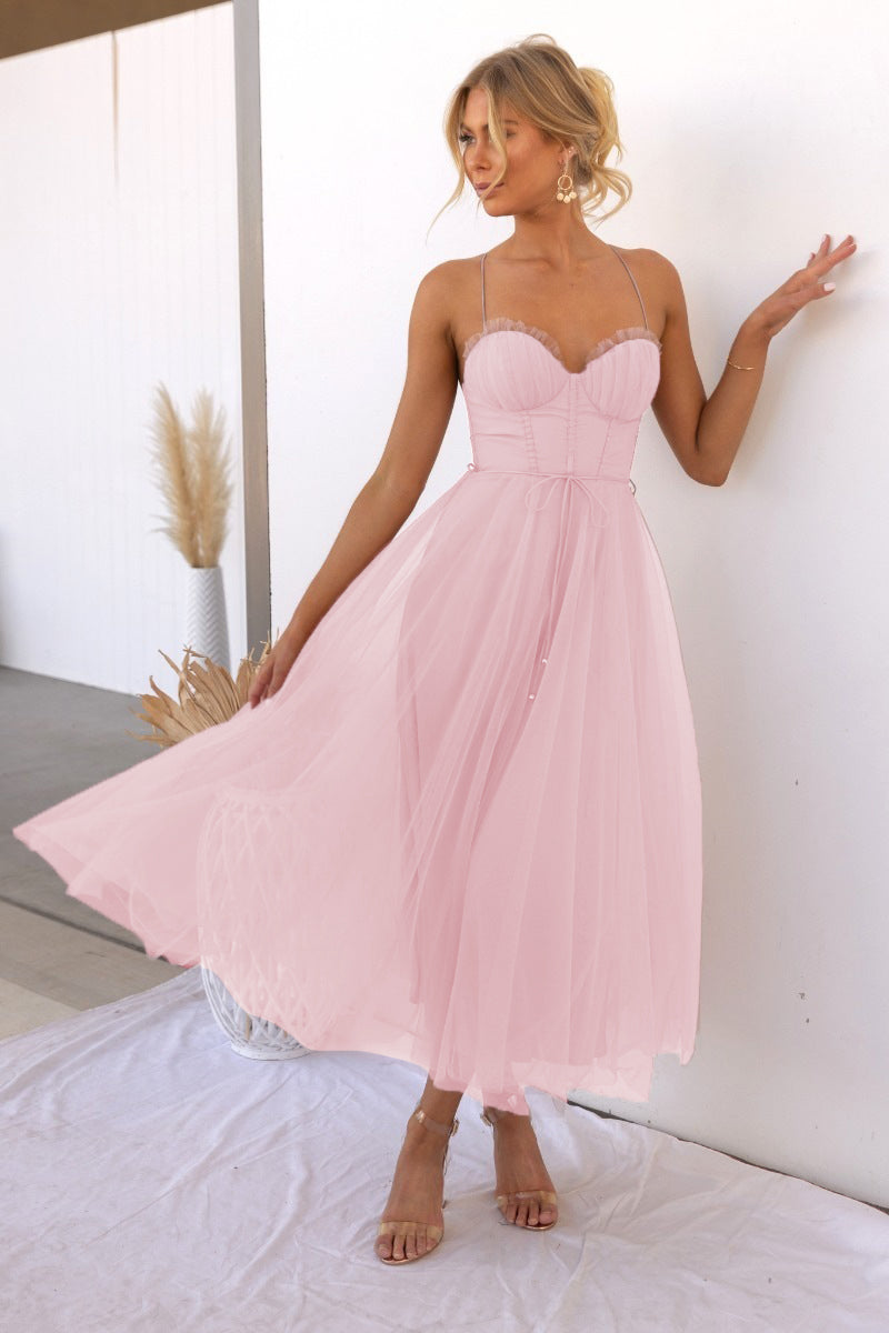 Aria - Modern Princess Chiffon Strap Party Maxi Dress