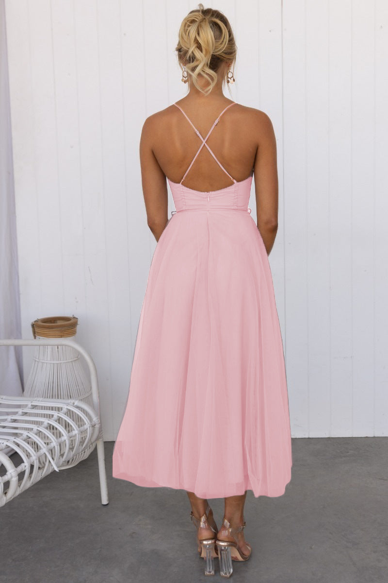 Aria - Modern Princess Chiffon Strap Party Maxi Dress