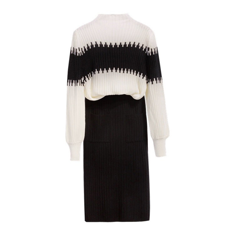 Valentinia - Knitting Set - Long-Sleeve Sweater and Slim Midi Skirt