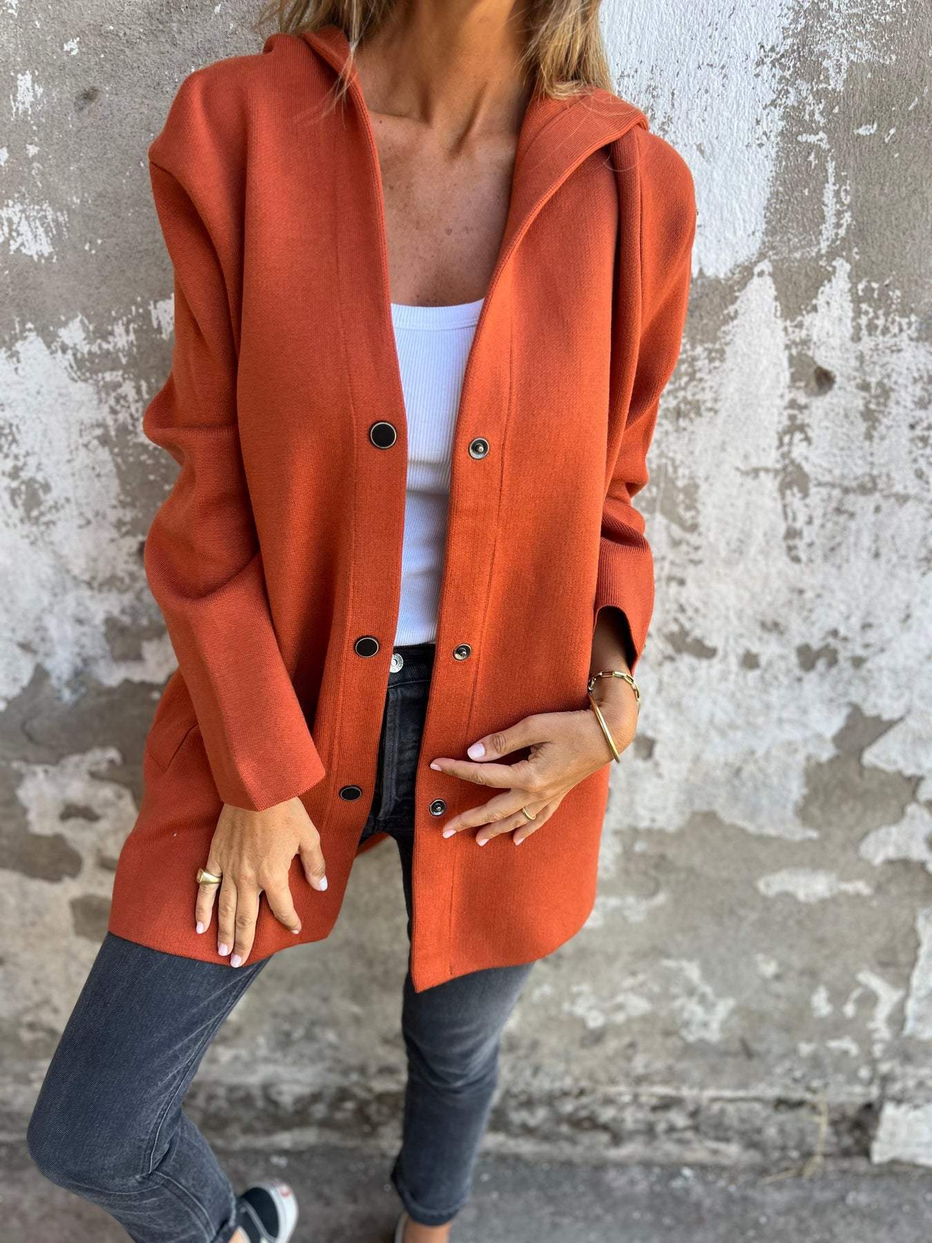 Lisabeth | Casual Single-Breasted Blazer with Hood