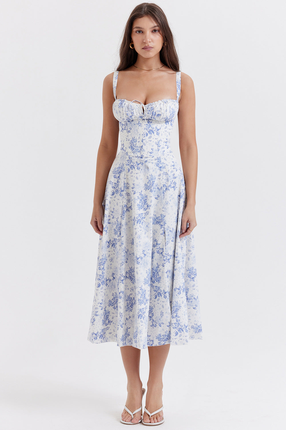 Heidi - Cut Strap Dress for Women with French Flair and Alluring Thigh Slit