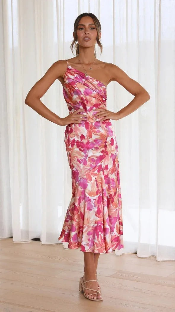 Karoline | One-Shoulder Floral Dress