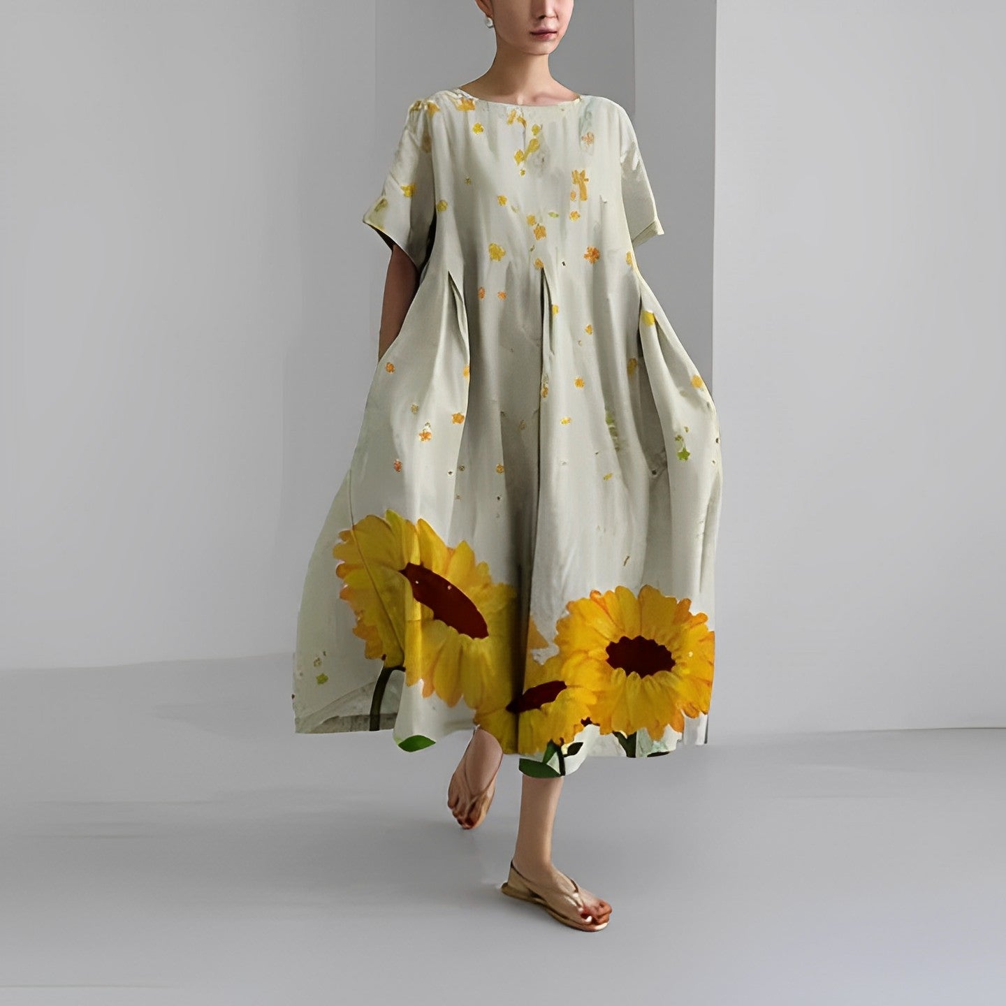 Claire™ – Bohemian Dress with Floral Print
