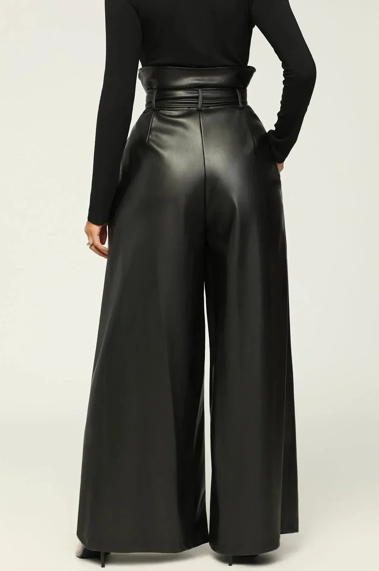 DILA | High Waist Pants with Belt, Side Zipper
