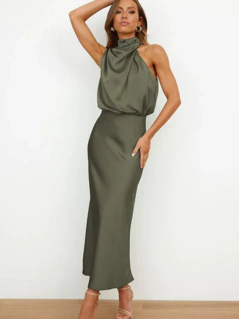 Laura | Stand Collar Sleeveless Dress