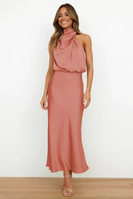Laura | Stand Collar Sleeveless Dress