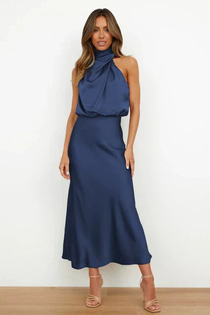 Laura | Stand Collar Sleeveless Dress